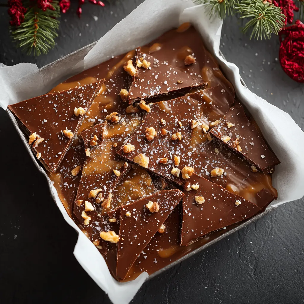 A close up of a piece of toffee with nuts.