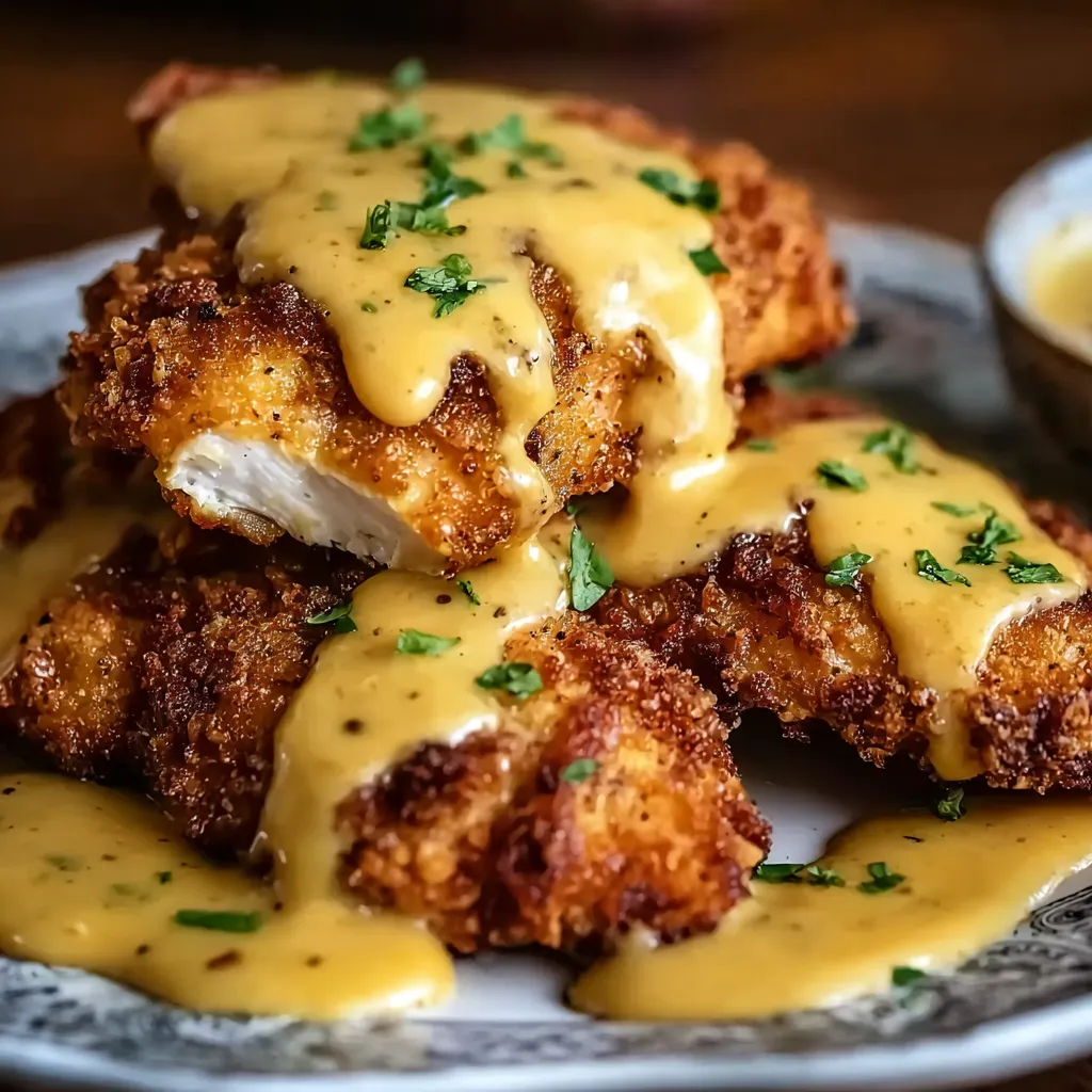 A plate of chicken with sauce on it.