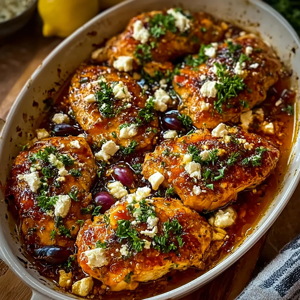 A hot honey feta chicken dish.