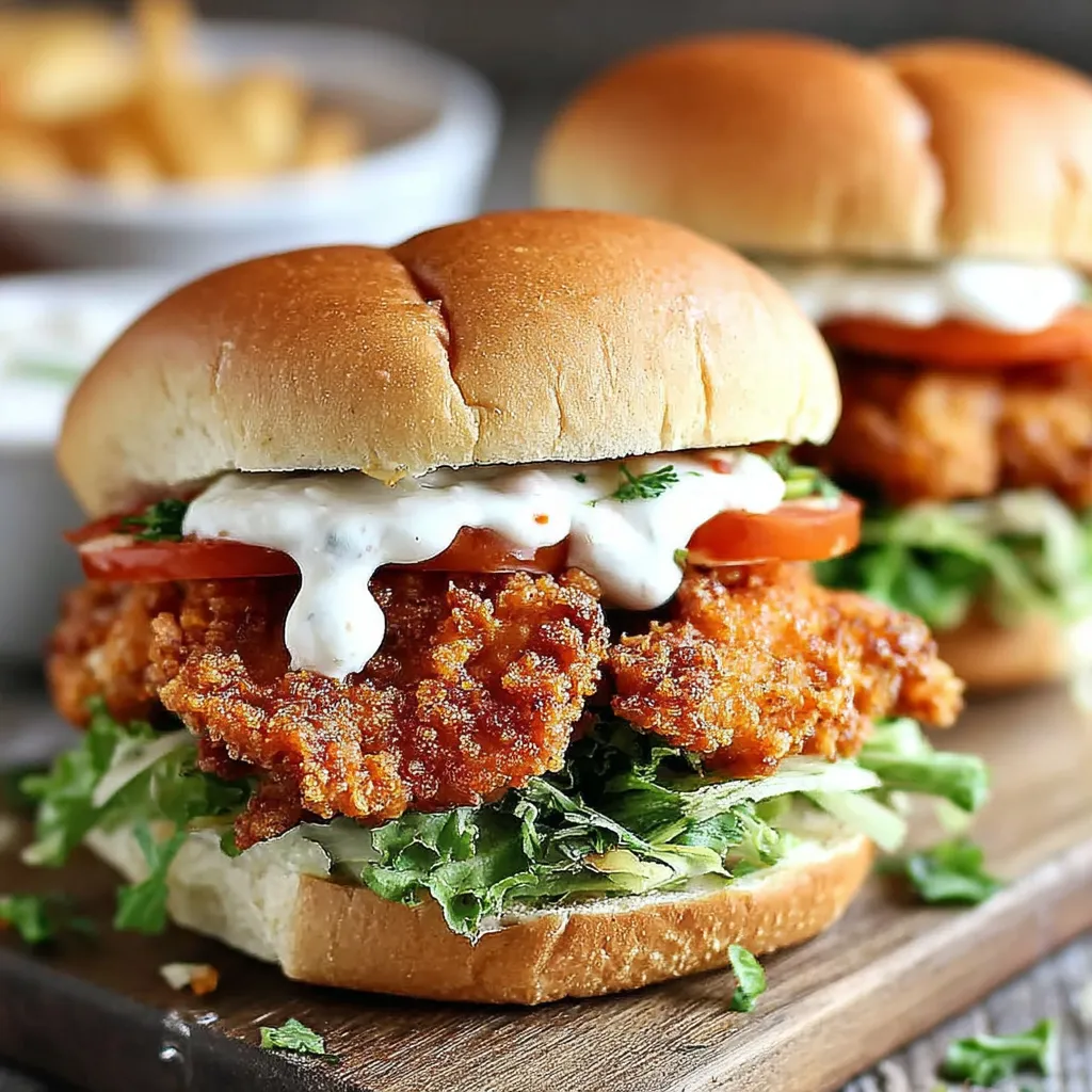A crispy chicken sandwich with garlic mayo.