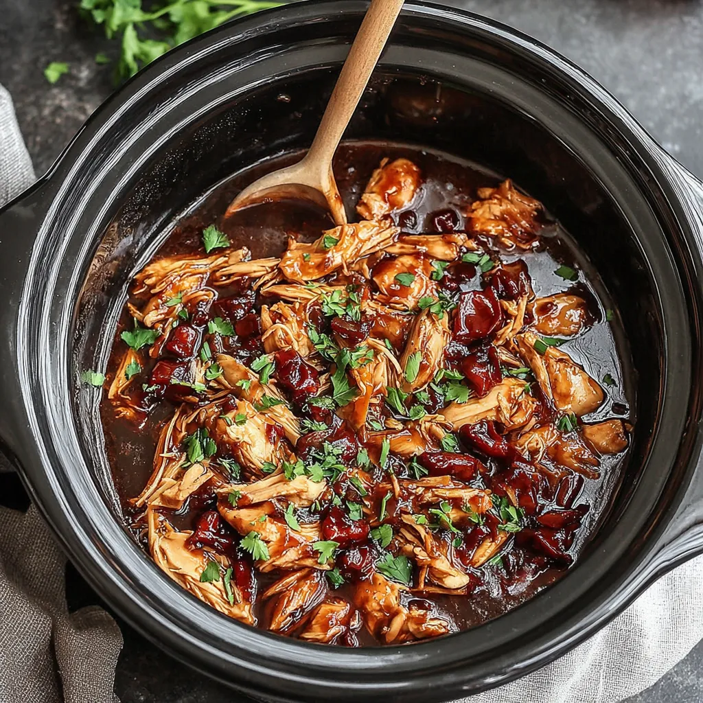 A crock pot filled with chicken and vegetables.