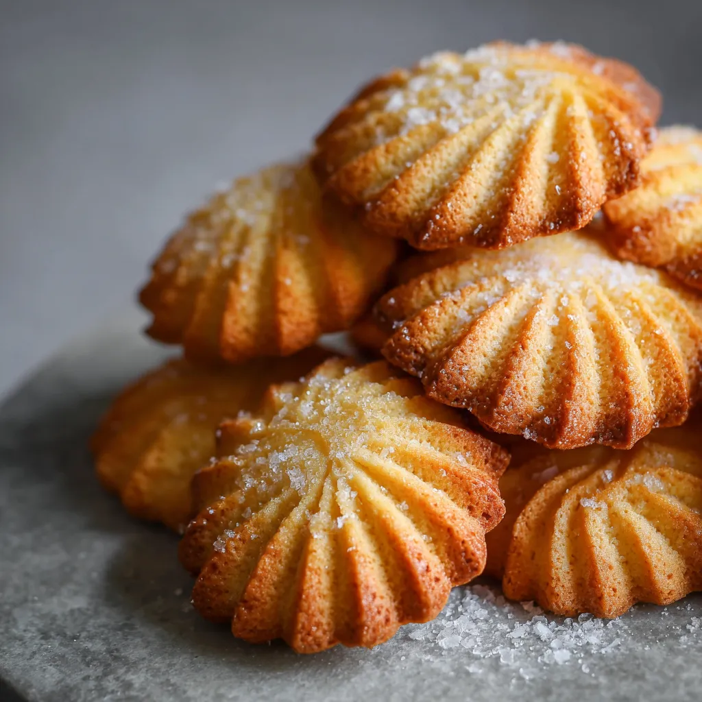 French salted butter cookies on a table.
