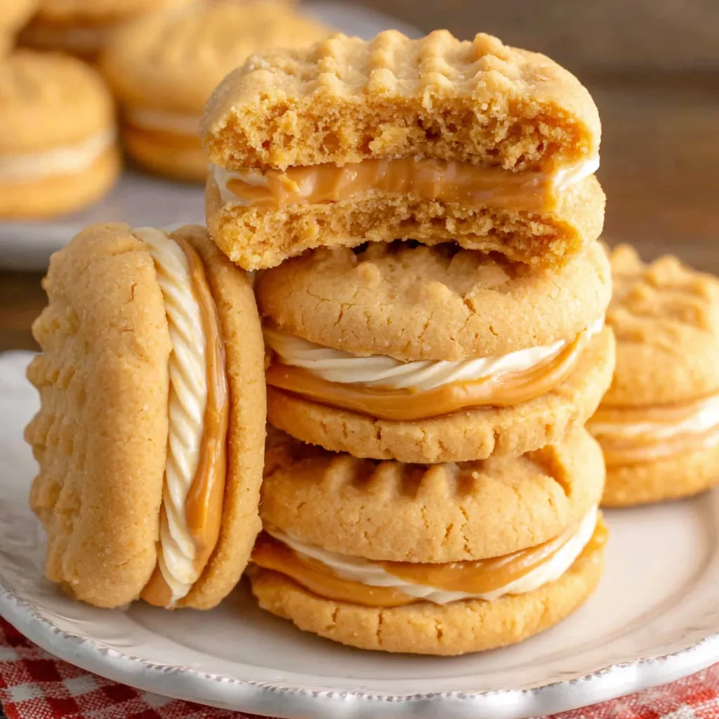 A stack of homemade copycat nutter butters.