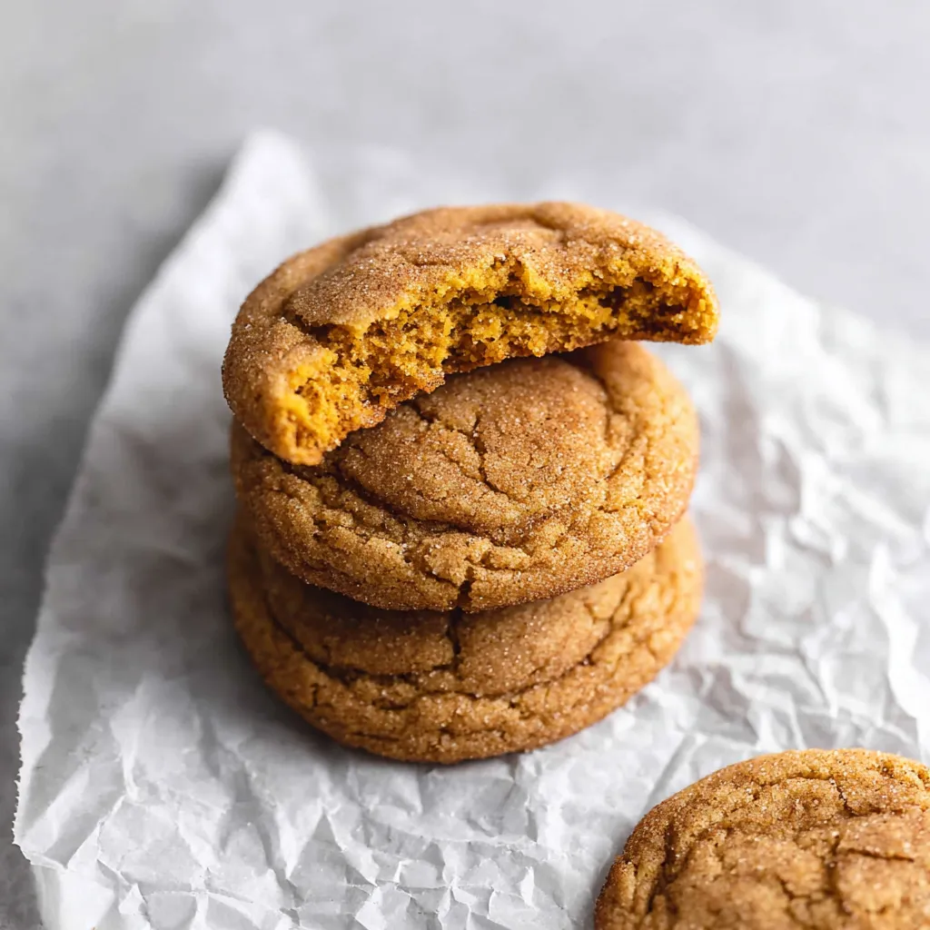 A stack of chewy pumpkin snickerdoodles.