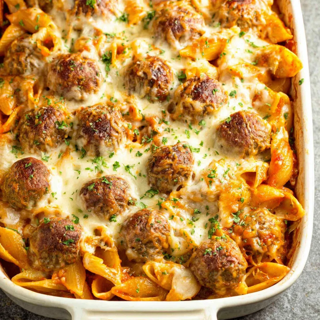 A dish of meatballs in a tomato sauce.
