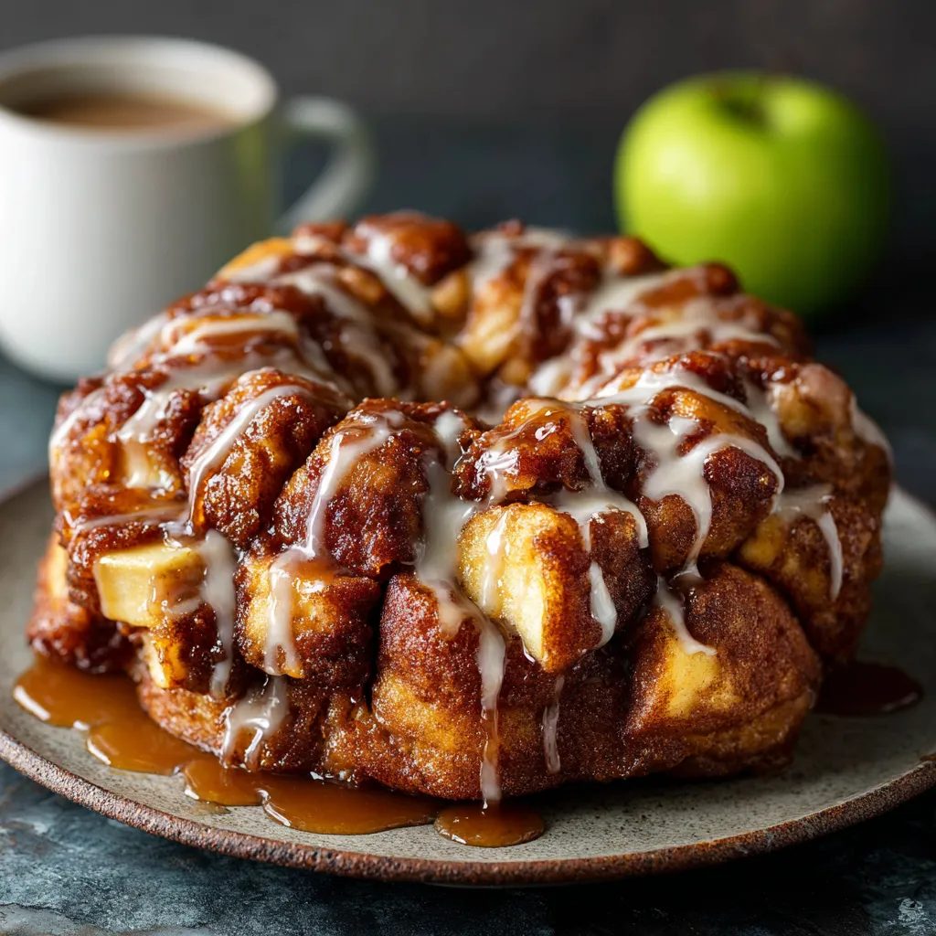 A plate of apple fritter monkey bread.