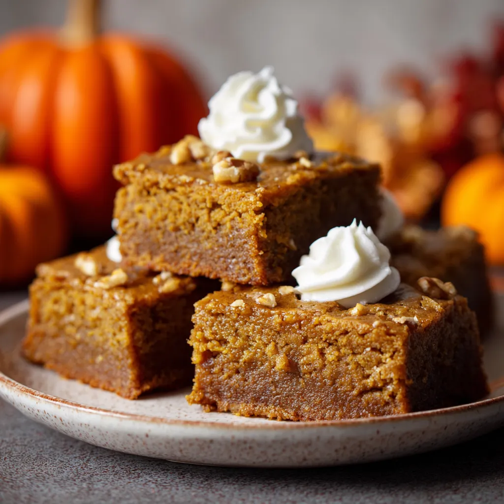 A plate of pumpkin maple blondies.