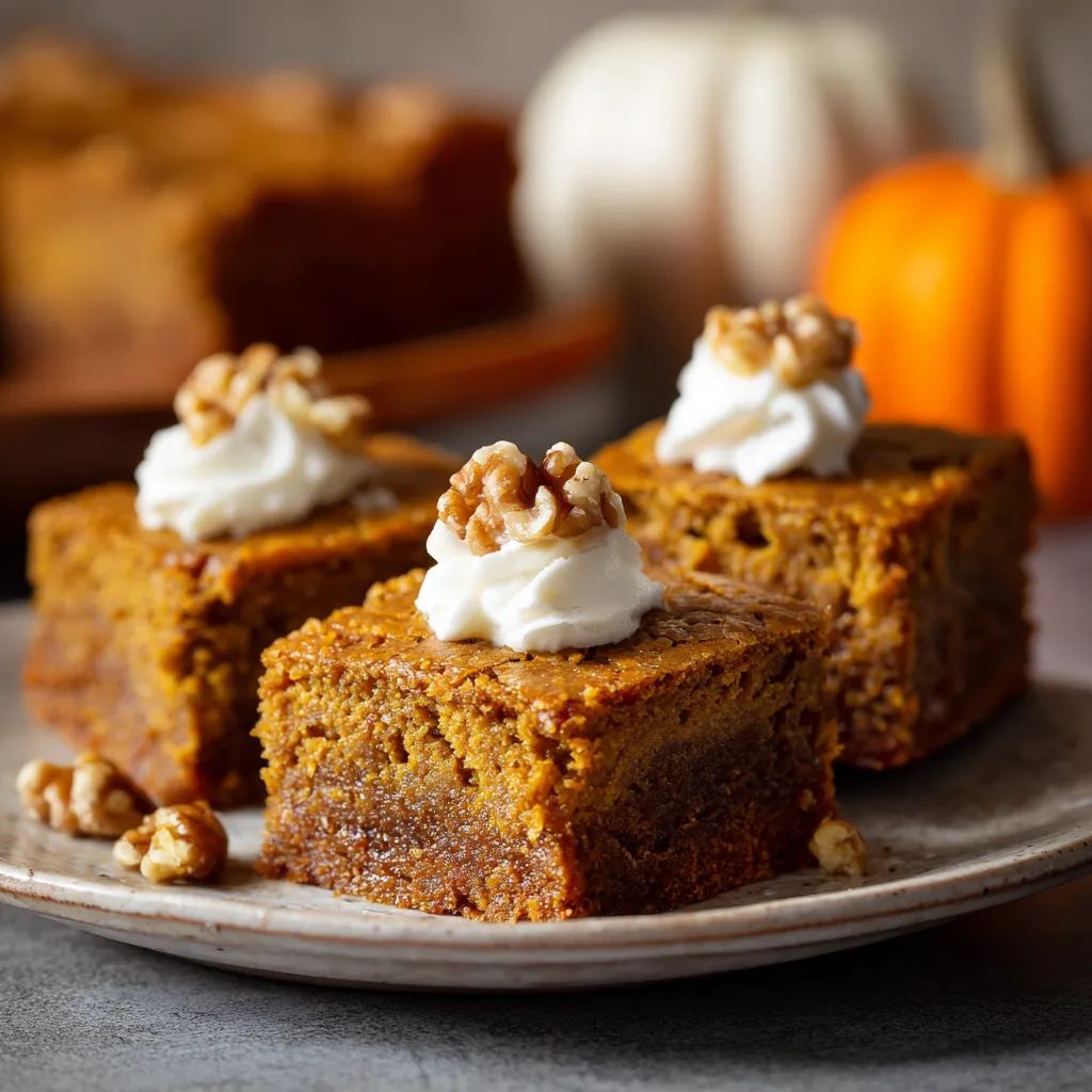 A slice of pumpkin maple blondies.