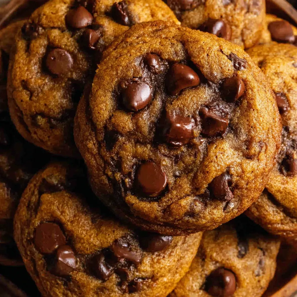 A plate of pumpkin chocolate chip cookies.