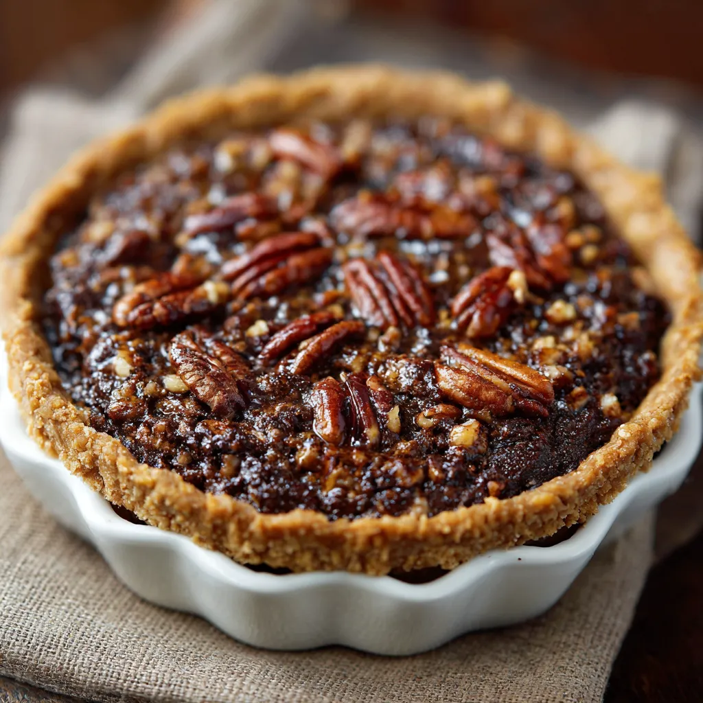 A slice of Texas Chocolate Pecan Pie.