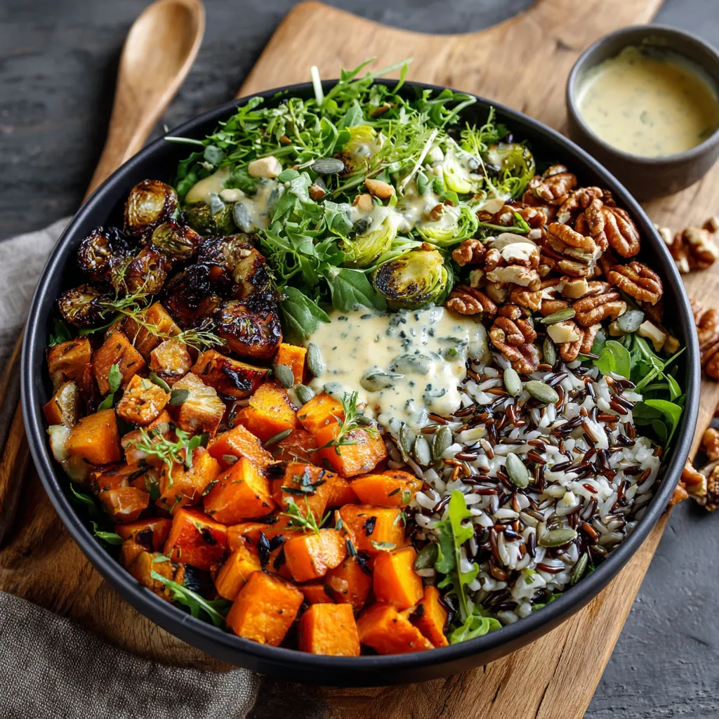 A bowl of food with a variety of ingredients.