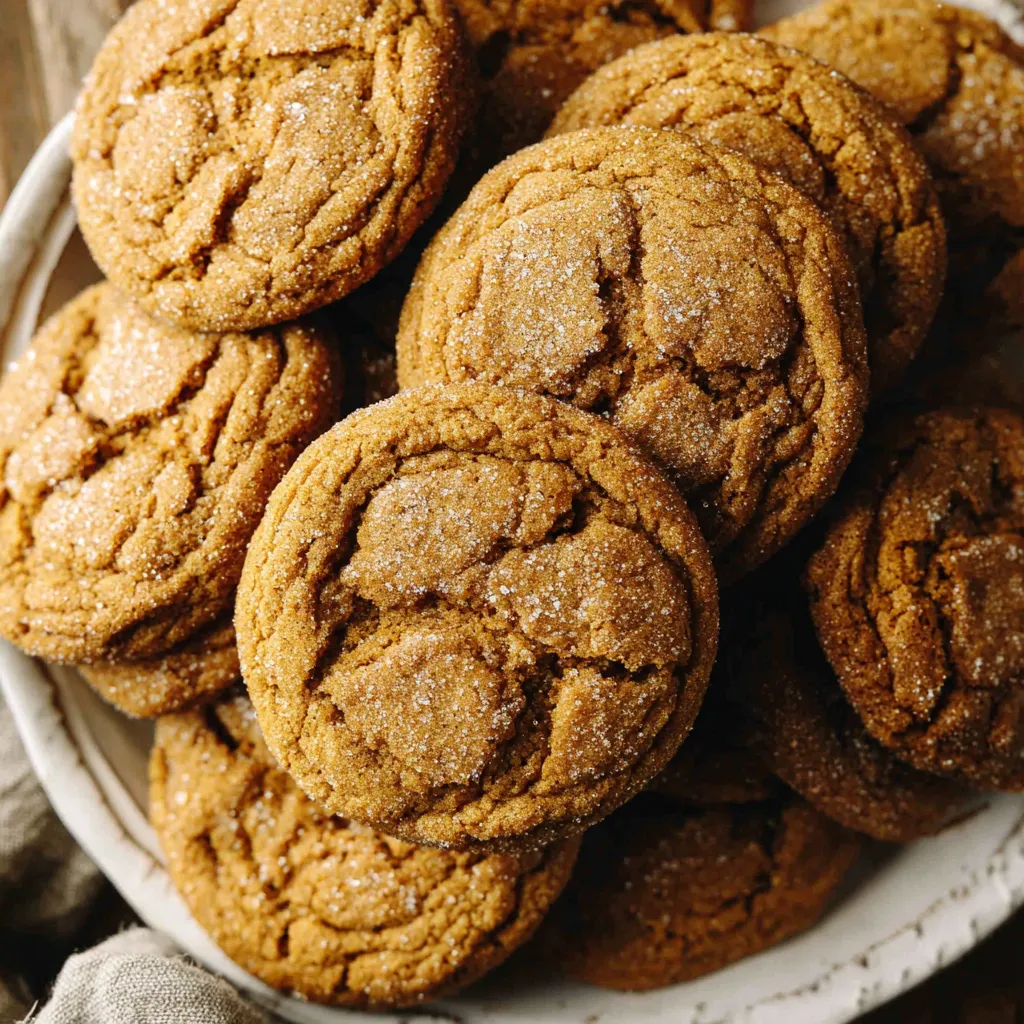 A plate of brown butter and maple chewy pumpkin cookies.