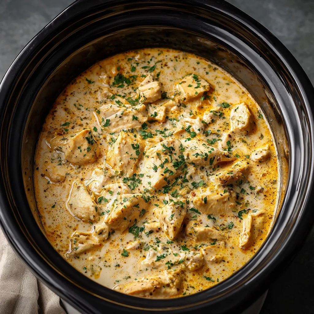 A creamy crock pot ranch chicken.