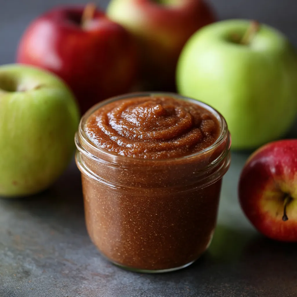 A jar of healthy apple butter.