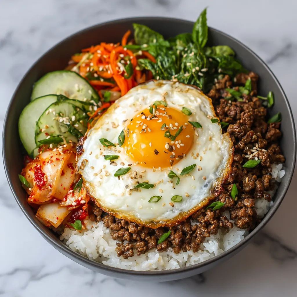 A bowl of Korean ground beef with vegetables.