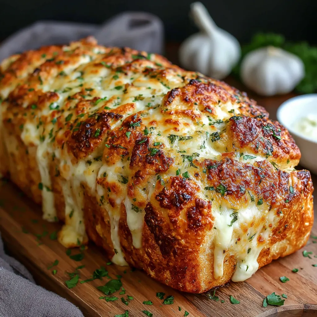 A loaf of Italian herb cheese bread.