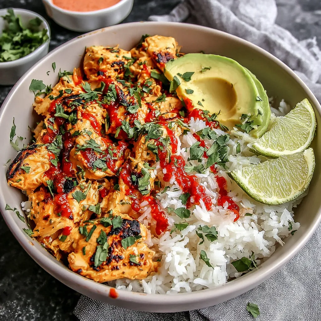 A bowl of coconut chicken rice.