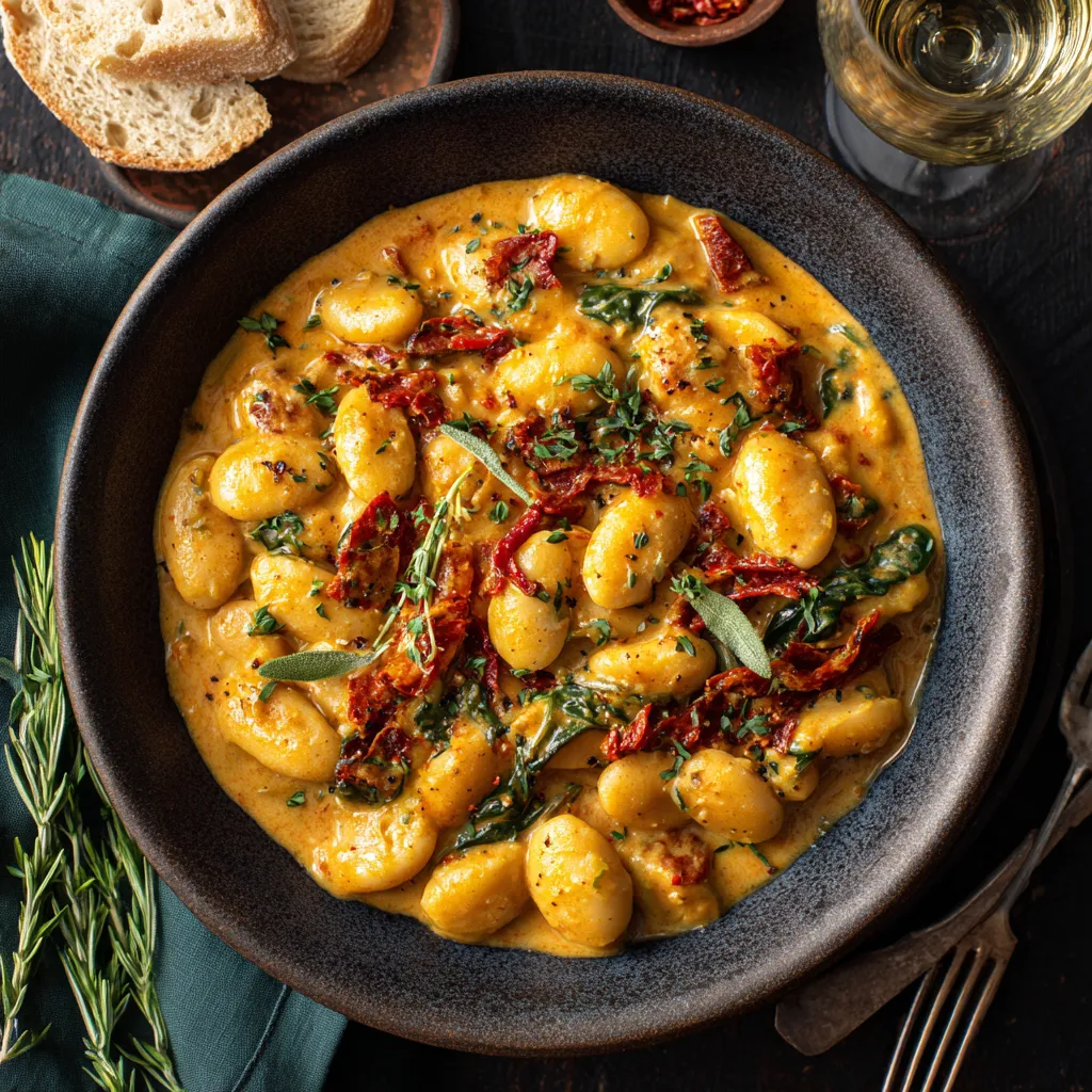 A bowl of creamy Tuscan Marry Me Butter Beans.