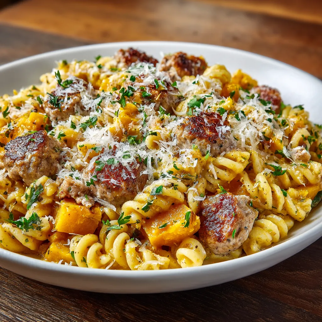 A bowl of pasta with meat and cheese.