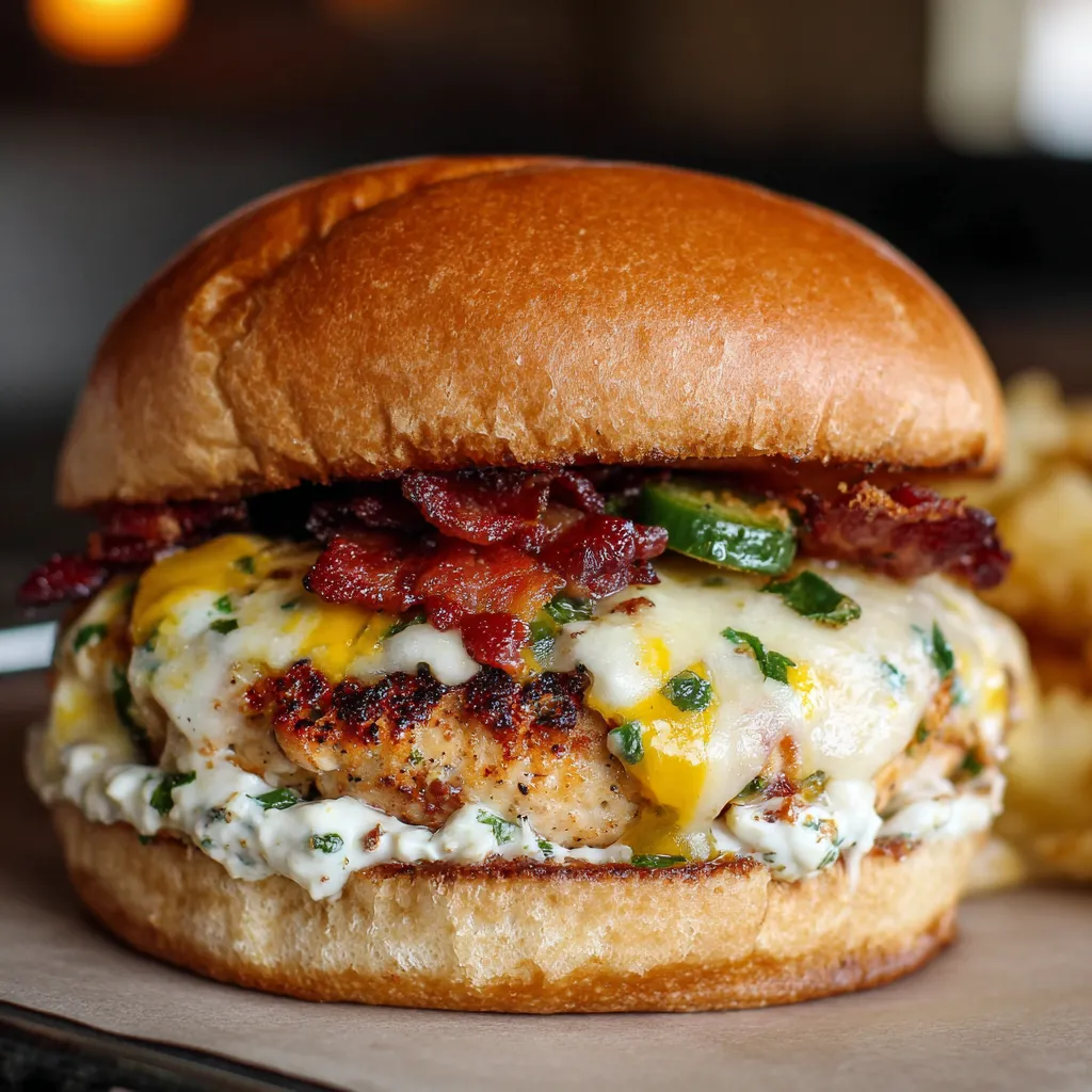 A burger with jalapeno poppers on top.