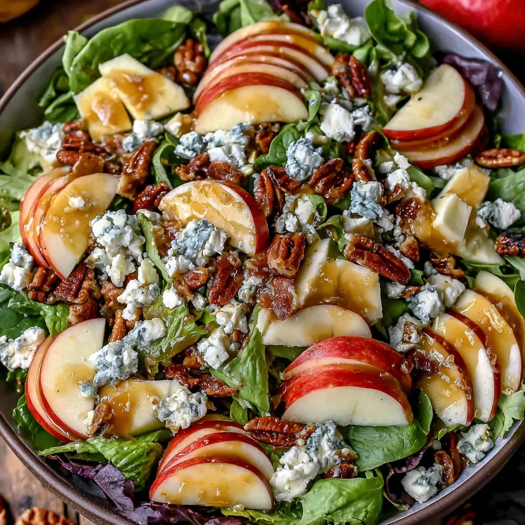 A salad with apples and feta cheese.
