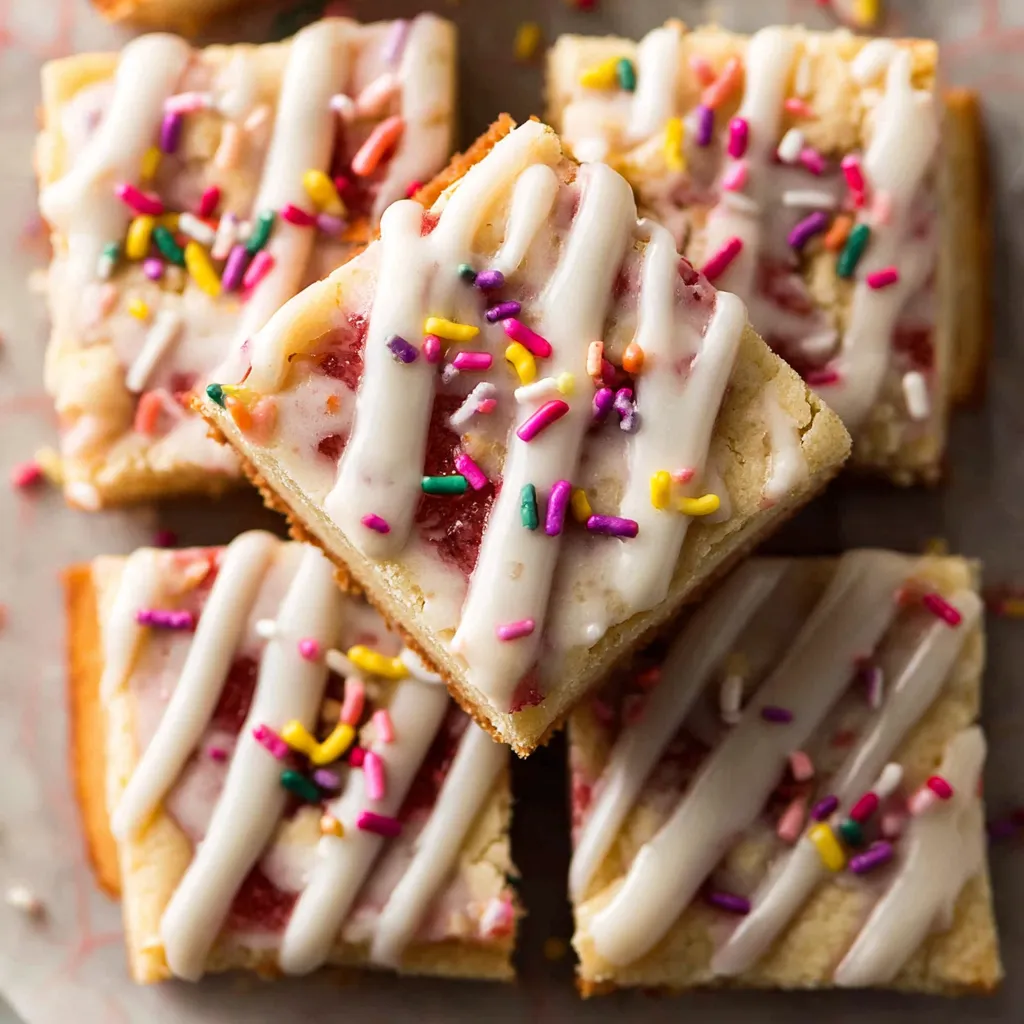 A plate of Pop Tart Cookie Bars.