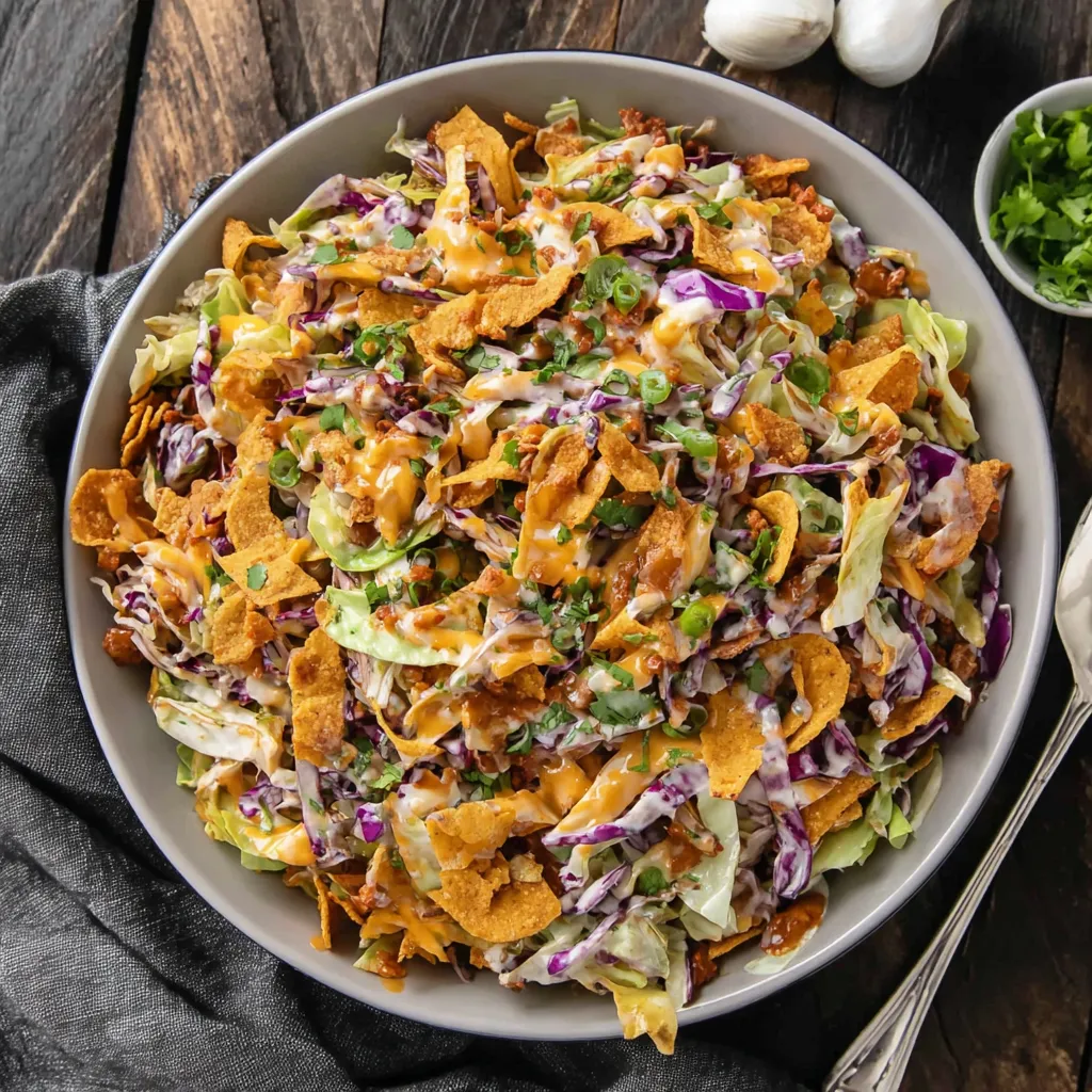 A bowl of Frito Cowboy Cabbage.