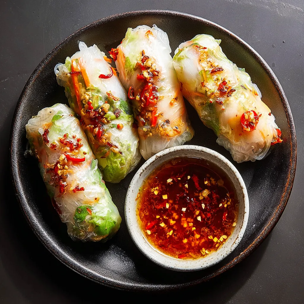 A plate of rice paper noodle rolls.