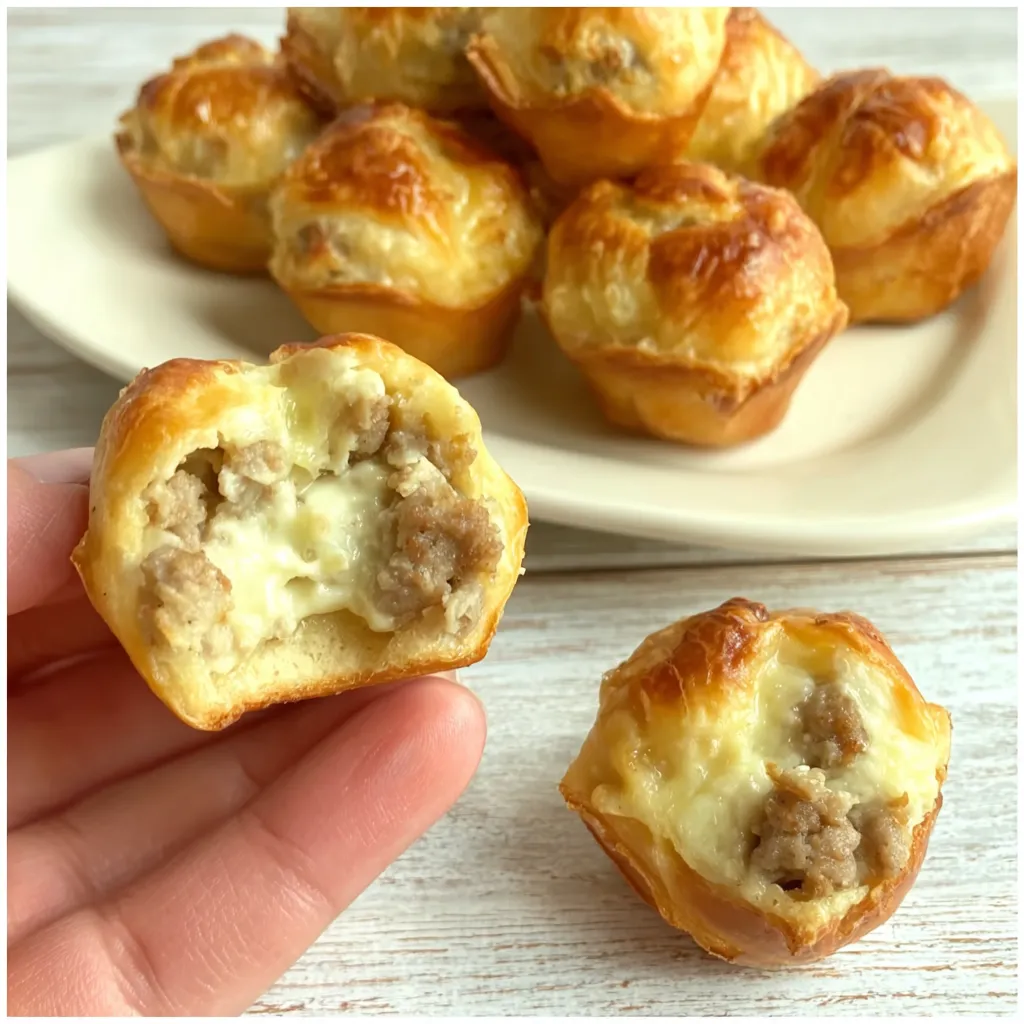 A plate of sausage and cream cheese bites.