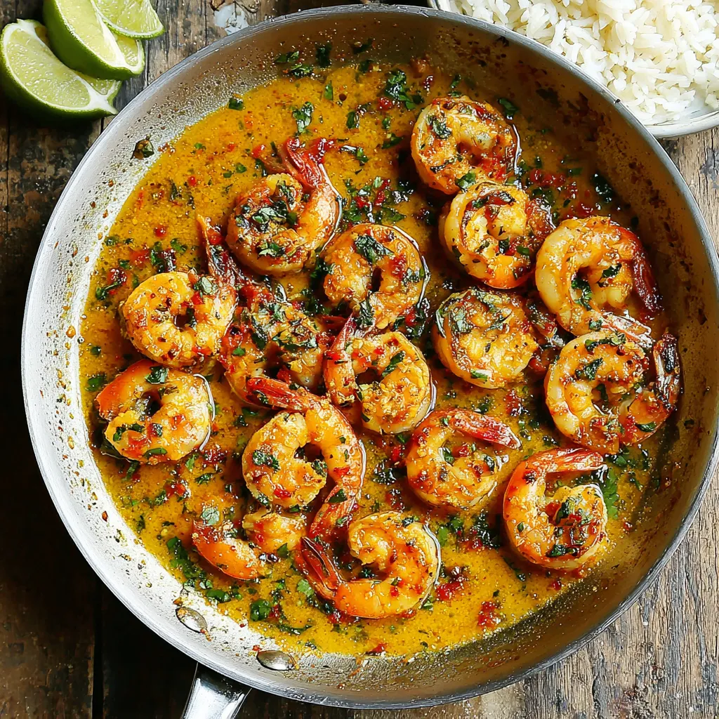 A pan of spicy drunken shrimp.