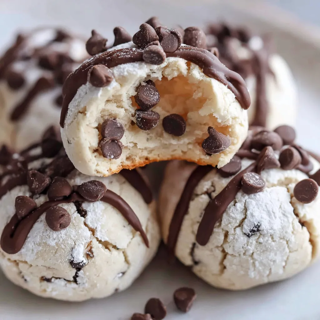 A plate of cookies with chocolate chips and white frosting.