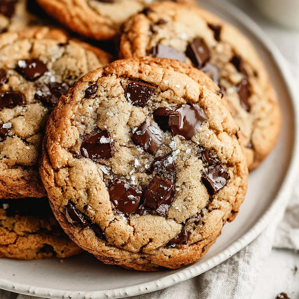 A plate of brown sugar chocolate chip cookies.