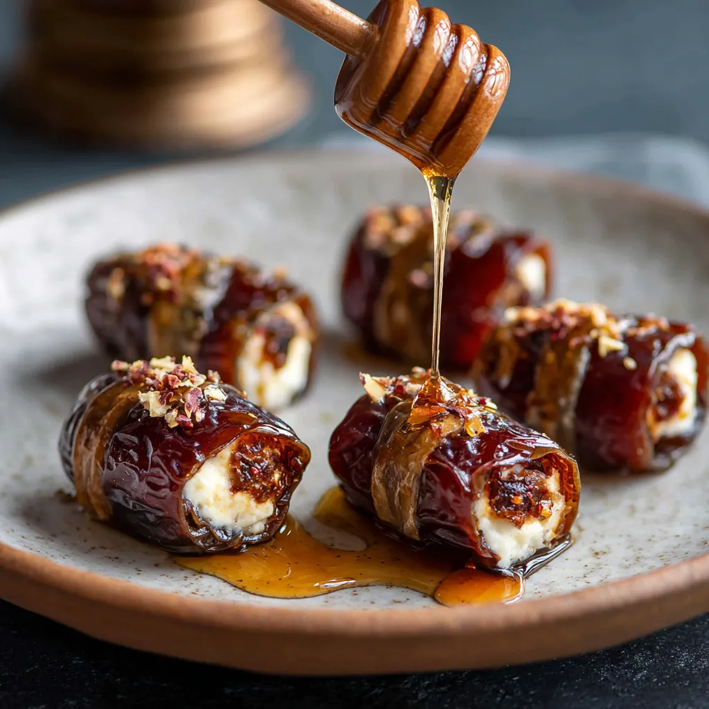 Dates with maple drizzle.