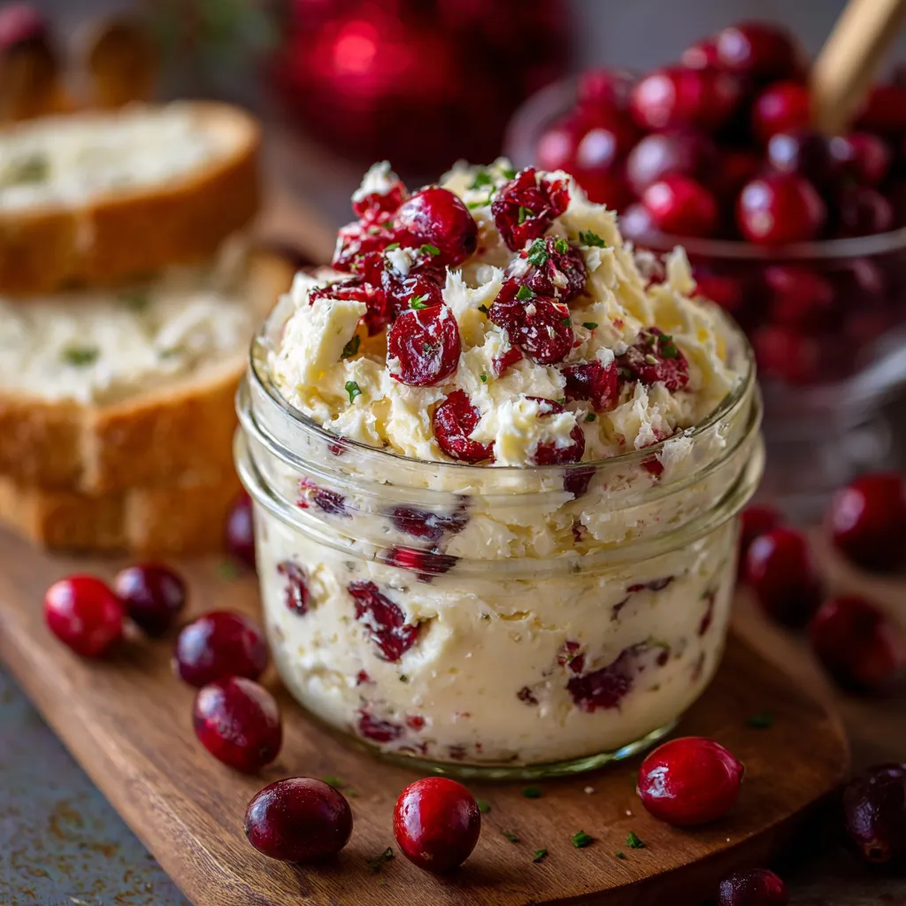 A jar of cranberry honey butter sits on a table.
