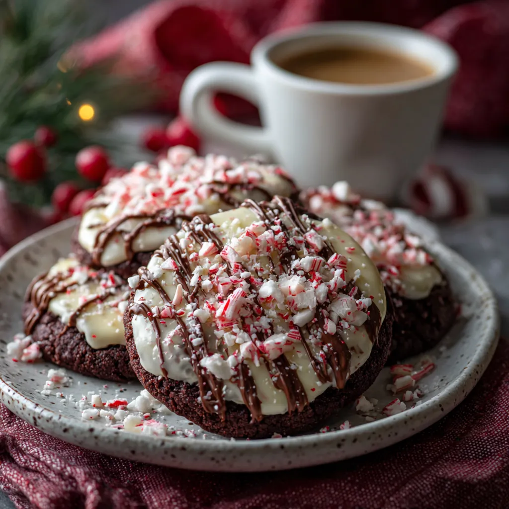 A plate of peppermint bark cookies.