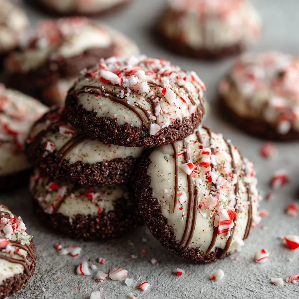 Peppermint bark cookies on a table.