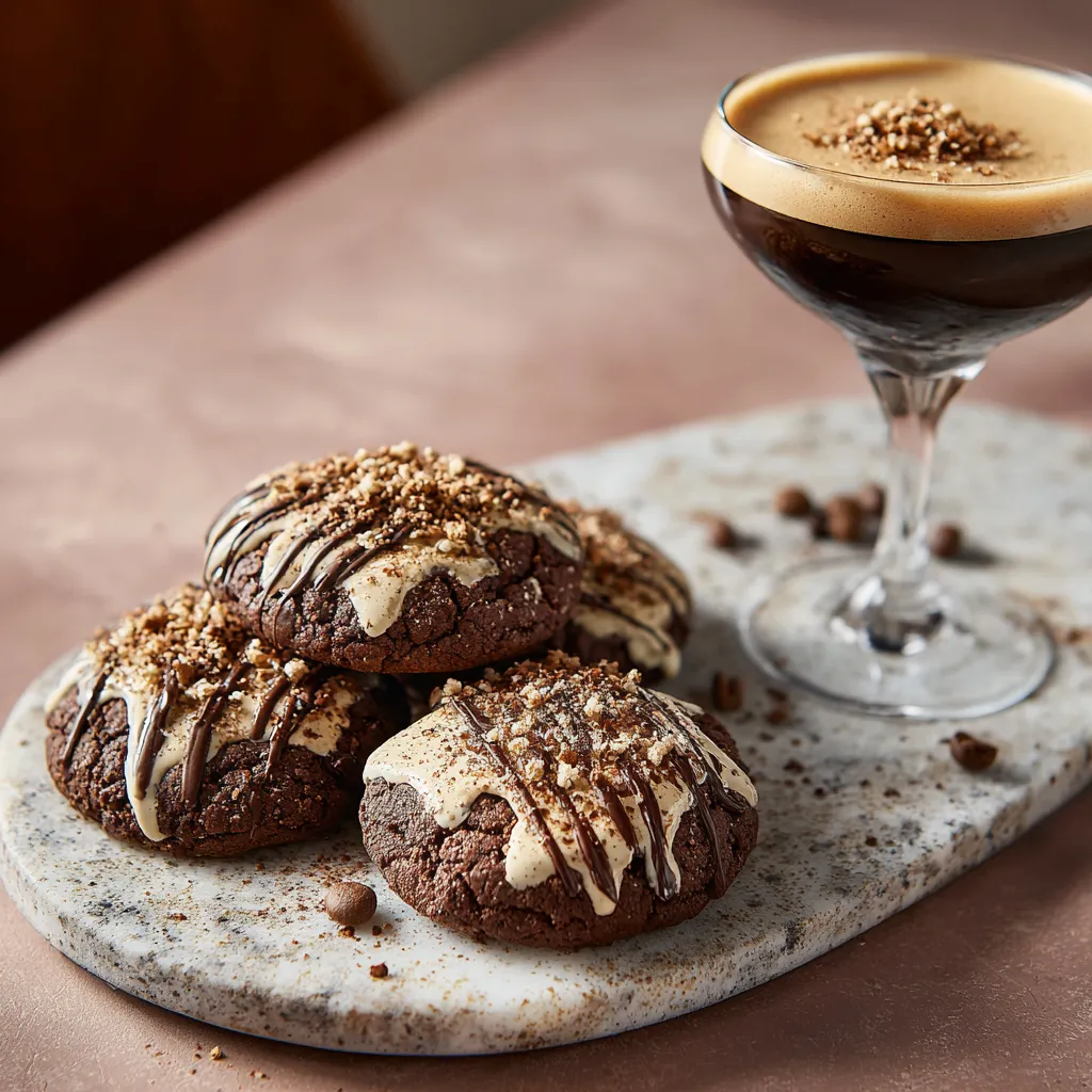 A glass of espresso martini cookies.
