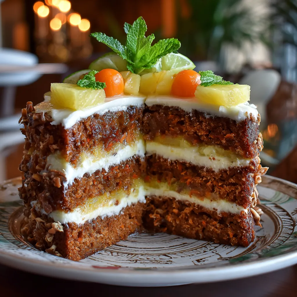 A slice of Christmas Hawaiian Carrot Pineapple Cake.