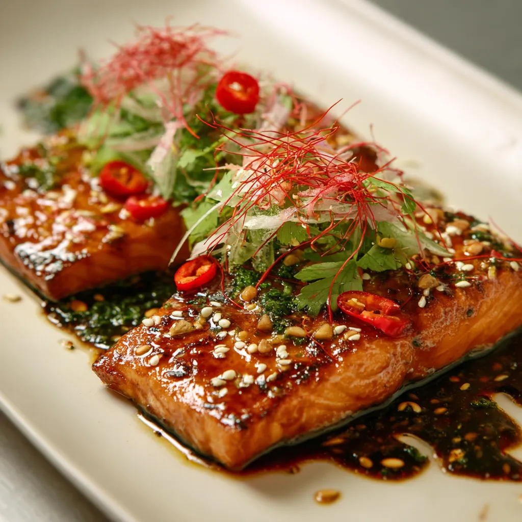 A plate of bang bang salmon.