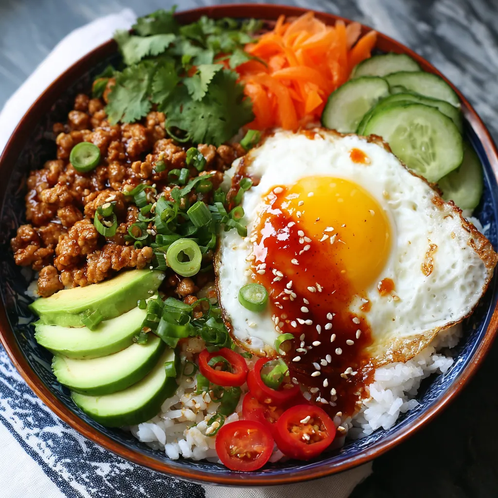 A bowl of rice with ground turkey and vegetables.