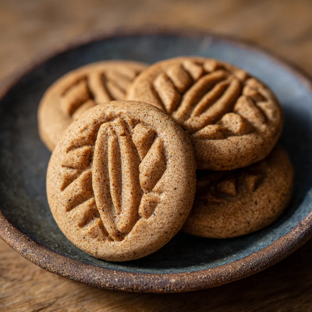 A plate of coffee butter cookies.
