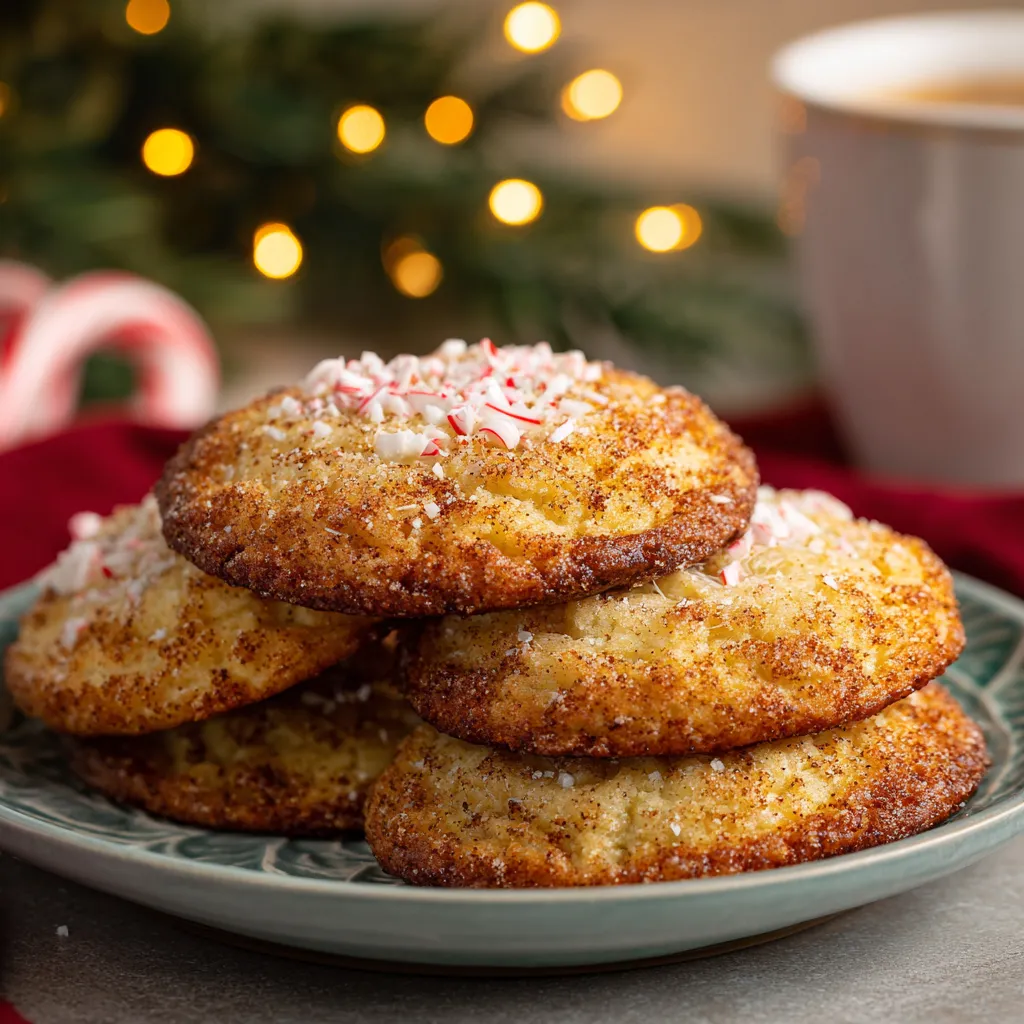 A plate of peppermint snickerdoodles.