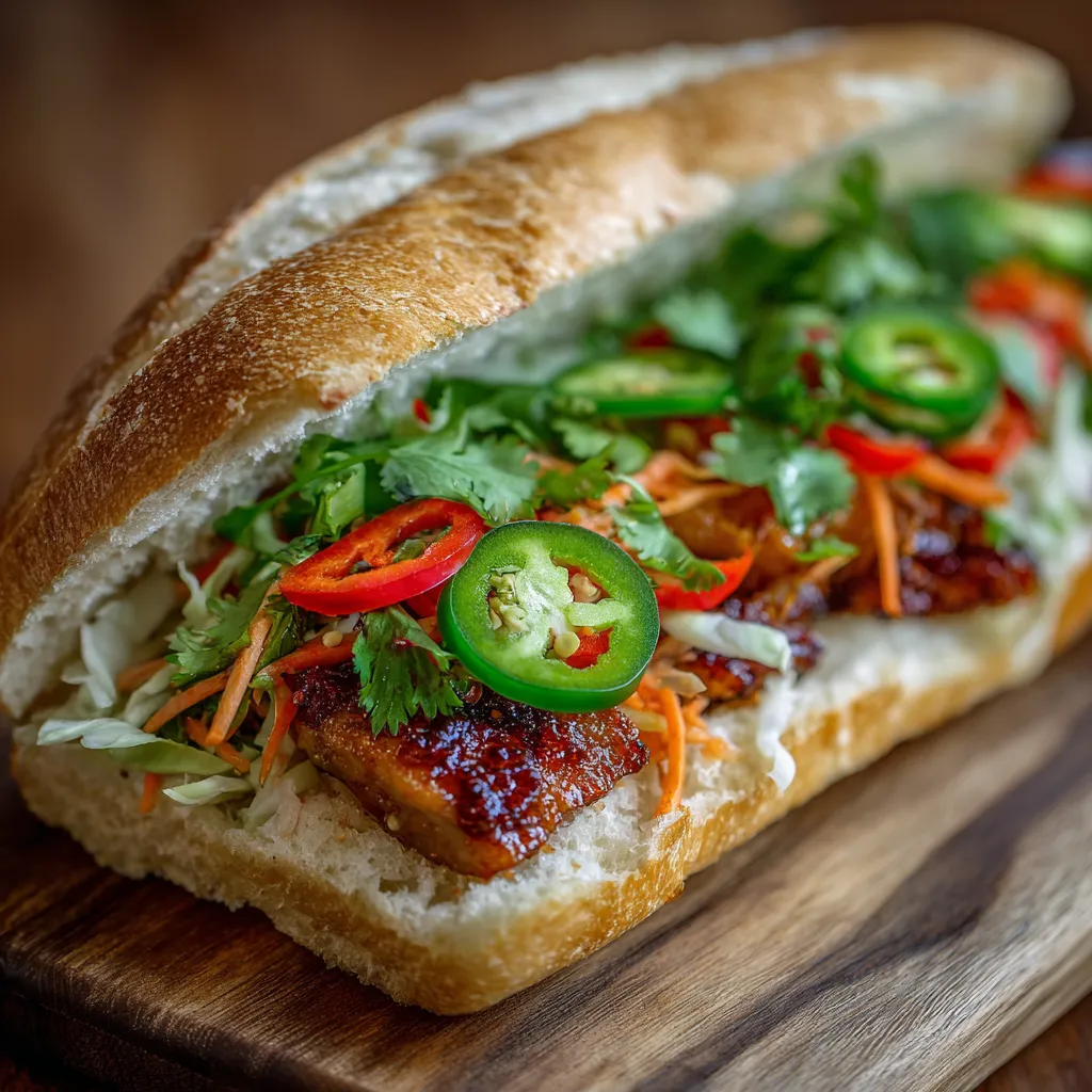 A sandwich with meat and vegetables on a bun.