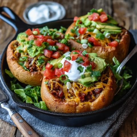 A loaded potato taco bowl meal prep.