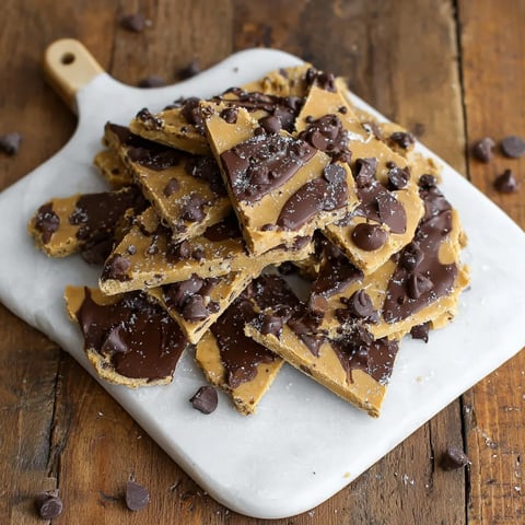 A plate of chocolate chip cookie dough bark.