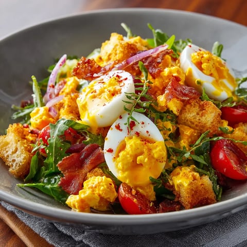 A bowl of crispy egg salad.